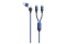2GO USB / Type C Ladekabel DUO 2x USB-C Nylon 120cm blau