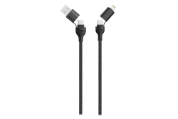 2GO USB / Type C Ladekabel 4 in 1 USB A, Lighn. 120cm sw