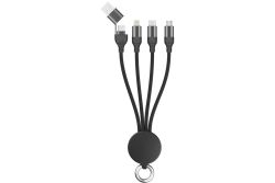 2GO USB/USB-C 3in1 Ladekabel Micro USB/Lightn/USB-C 15cm sw