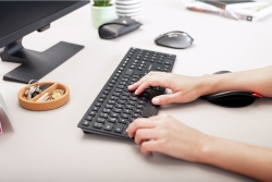 CHERRY KW9100 Wireless SLIM Tastatur DE schwarz/grau