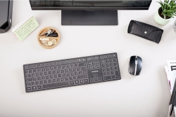 CHERRY KW9100 Wireless SLIM Tastatur DE schwarz/grau