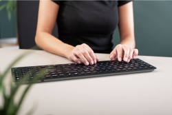 CHERRY KW9100 Wireless SLIM Tastatur CH schwarz/grau