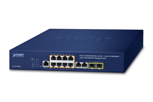 PLANET 8-Port GE GS-4210-8P2C 802.3at POE+