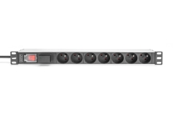 DIGITUS PDU 1U 7xCEE7/5 FR-Ausgänge 230V/16A schwarz
