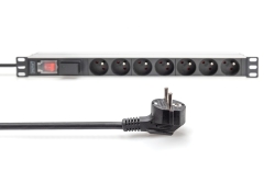 DIGITUS PDU 1U 7xCEE7/5 FR-Ausgänge 230V/16A schwarz