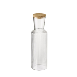 Glaskaraffe Lines mit Korkdeckel, 1L