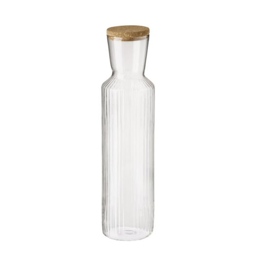 Glaskaraffe Lines mit Korkdeckel, 1,5L