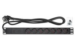 INTELLINET Steckdosenleiste 7fach 2m Kabel 1HE Überspannung