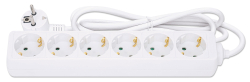 MANHATTAN Steckdosenleiste 6fach 2m Kabel weiß...