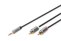 DIGITUS Adapterkabel, 3,5mm Klinke auf Cinch 1m