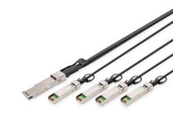 DIGITUS Kabel QSFP+ to 4XSFP+ 40G DAC 3.0m schwarz