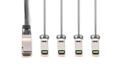 DIGITUS Kabel QSFP+ to 4XSFP+ 40G DAC 3.0m schwarz