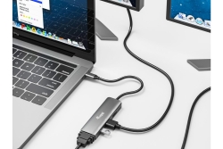 Equip Adapter USB-C->HDMI/DP/VGA/USB2.0 4K/ 60Hz 0.15m Alu.