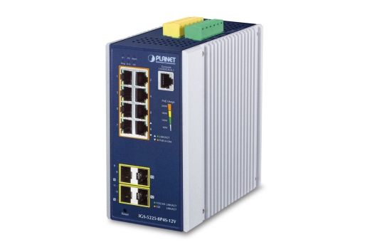 PLANET Industrial 8-Port GE PoE + 2*1G SFP + 2*2,5G SFP