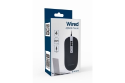 gembird Maus OPT WIRED 4 Tasten USB schwarz/silber