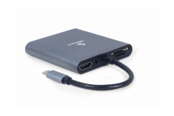 gembird USB Typ-C 6-in-1 Kombi Adapter spacegrau