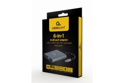 gembird USB Typ-C 6-in-1 Kombi Adapter spacegrau
