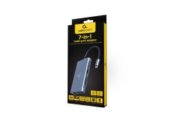 gembird USB Typ-C 7-in-1 Kombi Adapter spacegrau