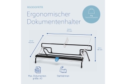 R-Go Dokumentenhalter FlexRead bis A3 transparentAcryl/sch