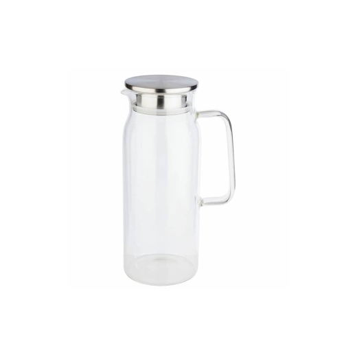 Glaskaraffe -1,5l, Edelstahldeckel, mit Griff