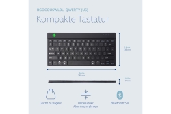 R-Go Tastatur Compact Break US-Layout kabellos schwarz