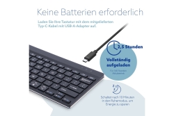 R-Go Tastatur Compact Break US-Layout kabellos schwarz