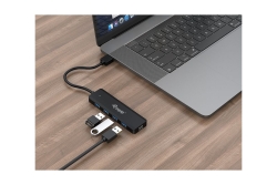 Equip 4-Port USB-A3.2-Hub->4xUSB-A 3.2 +USB-C Adapter 5Gbps