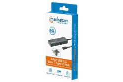 MANHATTAN 7-Port USB Hub C-Stecker A-Buchse 5Gbit/s schwar