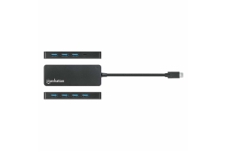 MANHATTAN 7-Port USB Hub C-Stecker A-Buchse 5Gbit/s schwar