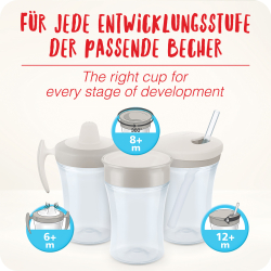NUK Trinklernset mit drei Trinkaufsätzen lila/rosa