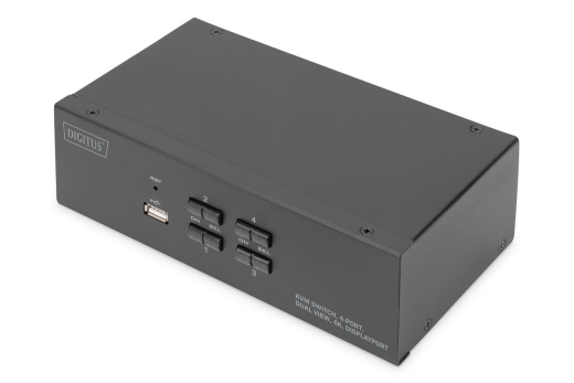 DIGITUS KVM Switch, 4-Port, Dual Display, 4K, DisplayPort
