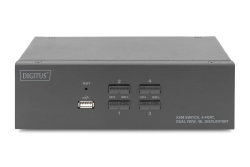 DIGITUS KVM Switch, 4-Port, Dual Display, 4K, DisplayPort