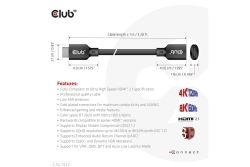 Club3D HDMI-Kabel 2.1 UHD-Verlängerungskabel 1 Meter St/Bu retail
