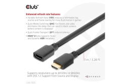 Club3D HDMI-Kabel 2.1 UHD-Verlängerungskabel 1 Meter St/Bu retail
