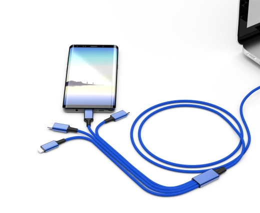 smrter Hydra ELITE 6in1 Nylon-Ladekabel Typ USB-C, navyblue retail