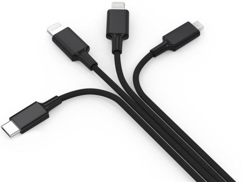 smrter Hydra ELITE 6in1 Nylon-Ladekabel Typ Lightning, black retail