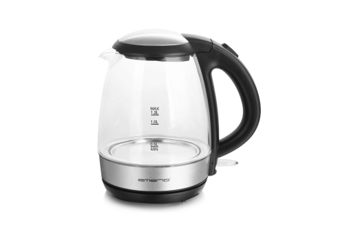 Emerio Wasserkocher, 1.2L, Glas, BPA-frei