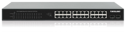 INTELLINET 24Port Gigabit PoE+ Switch 2x1G SFP 370 W