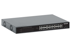 INTELLINET 24Port Gigabit PoE+ Switch 2x1G SFP 370 W