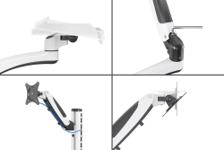 DIGITUS WAH Arbeitspl. 0-32 1TFT+TAS 2Gelenke weiß Max.8KG