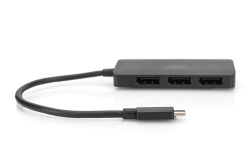 DIGITUS USB-Hub 3-Port C ->3xDP m.Kabel schwarz