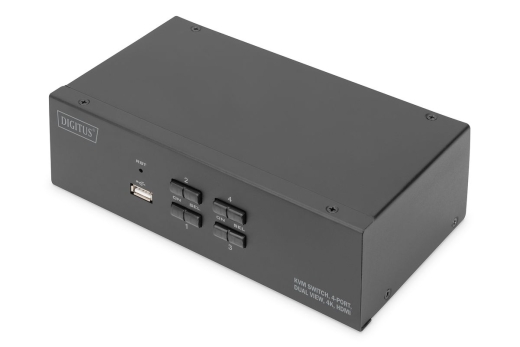 DIGITUS KVM Switch 4-Port 4K30Hz 2xHDMI 2xUSBA 2x3,5mKlinke