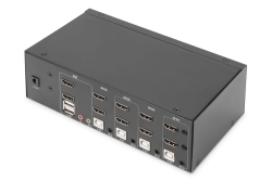 DIGITUS KVM Switch 4-Port 4K30Hz 2xHDMI 2xUSBA 2x3,5mKlinke