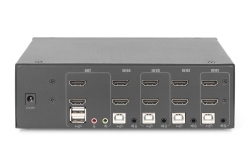 DIGITUS KVM Switch 4-Port 4K30Hz 2xHDMI 2xUSBA 2x3,5mKlinke
