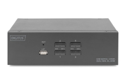 DIGITUS KVM Switch 4-Port 4K30Hz 2xHDMI 2xUSBA 2x3,5mKlinke