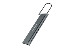 CONCEPTRONIC 12-1 Dock USB-C->2xHDMI/3xUSB-A/DP/+ 18cm gr