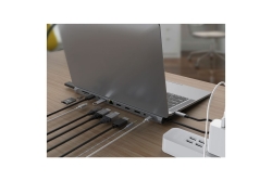CONCEPTRONIC 12-1 Dock USB-C->2xHDMI/3xUSB-A/DP/+ 18cm gr