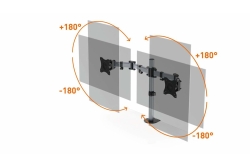 DURABLE Monitorhalterung SELECT für 2 Mon. Tischbef Silber