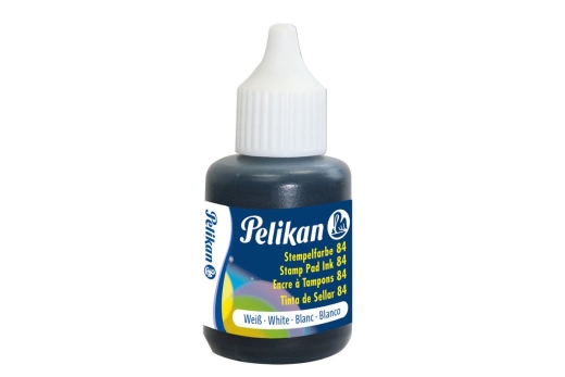 Pelikan Stempelfarbe wasserfest 30 ml Weiß mit Pinsel