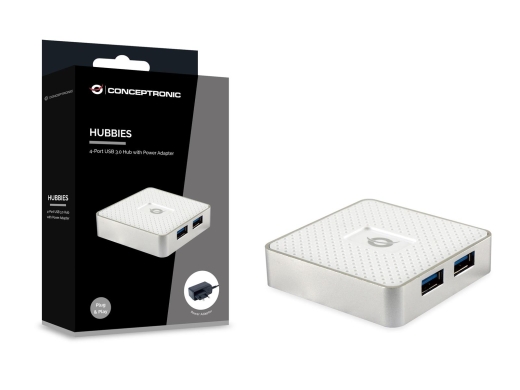 CONCEPTRONIC 4-Port Hub USB Micro-B->4xA3.0 m.Netz. ws